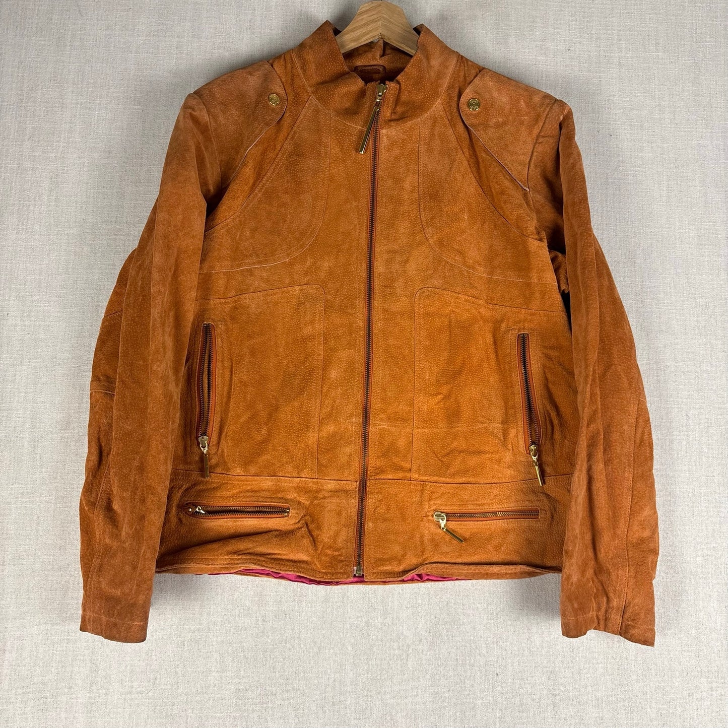 Wilsons Leather Maxima 2 Piece Burnt Orange Suede Leather Jacket 2XL