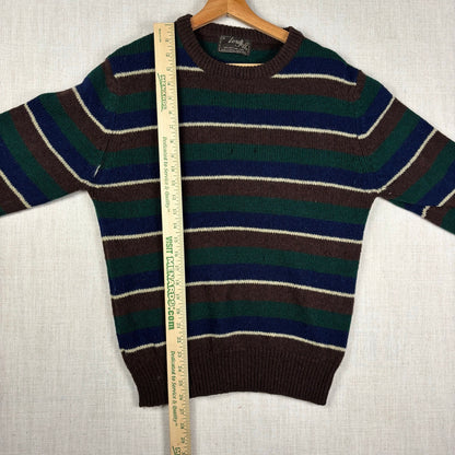 Vintage Lord Jeff Shetland Wool Striped Knit Medium Sweater