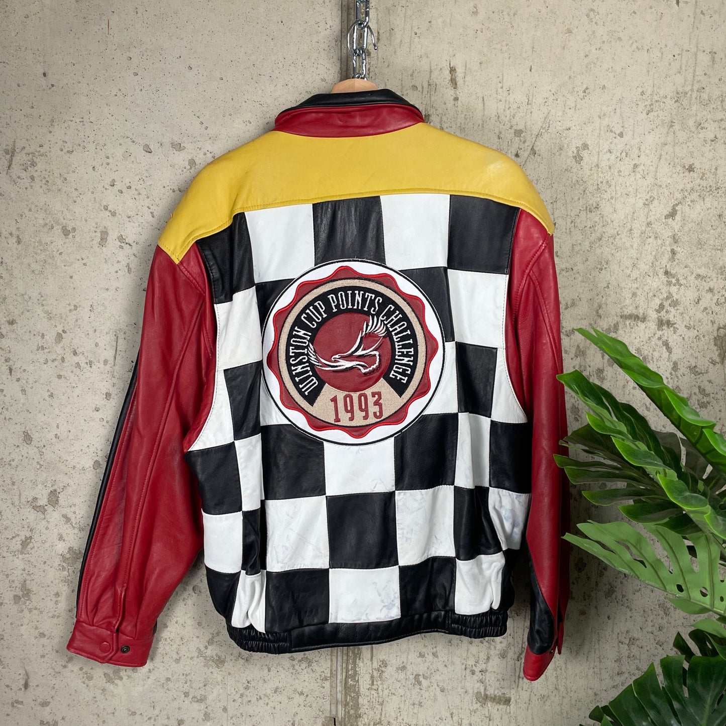 Vintage Winston Cup Points Challenge 1993 Large Leather Nascar Jacket