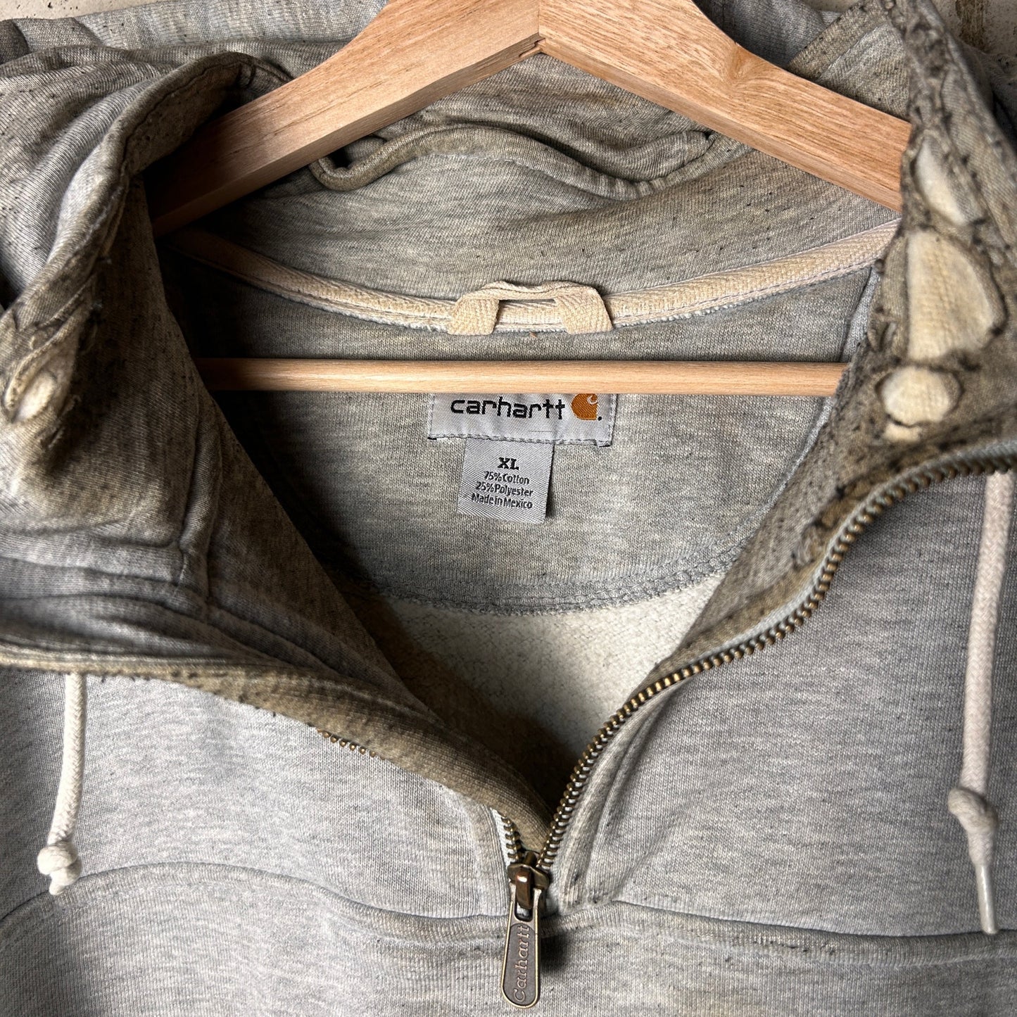 Carhartt Super Distressed Heavy Duty XL 2000s Zip Hoodie