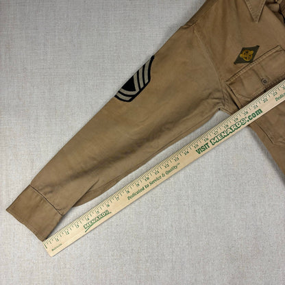 Vintage WWII Sanforized Military Yale Sergeant Regulation Button Shirt Small