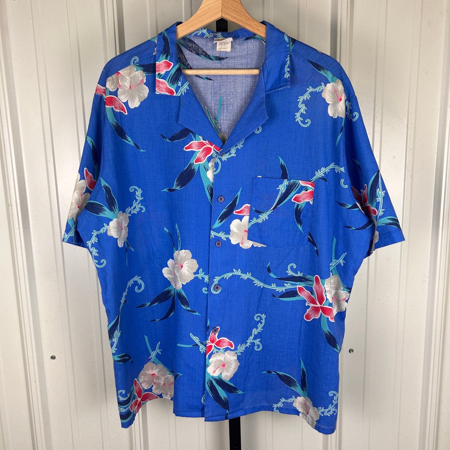 Vintage 90s Designer Collection Made in USA XL Hawaiian Floral Shirt