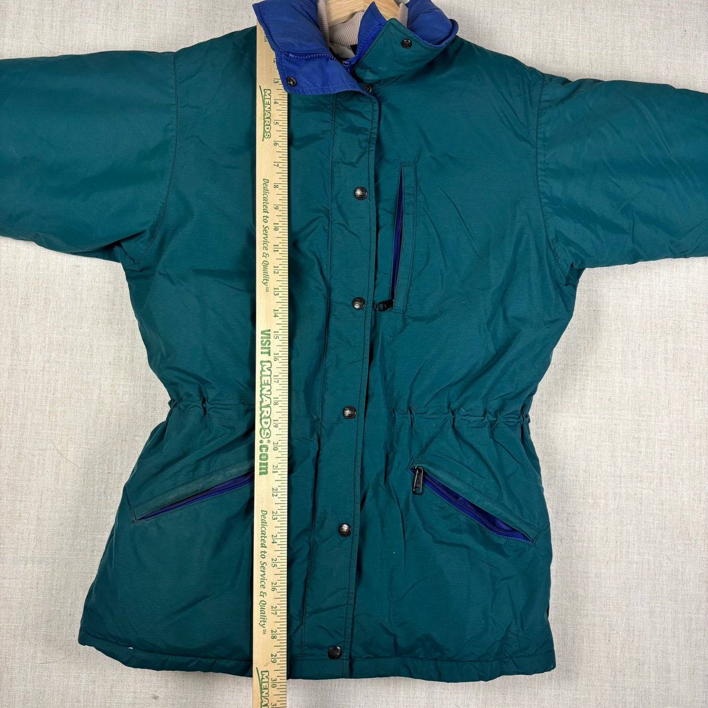 Vintage LL Bean Penobscot Parka Womens Goose Down Nylon Teal Medium Jacket