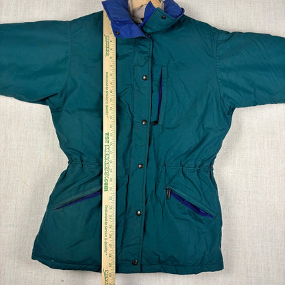 Vintage LL Bean Penobscot Parka Womens Goose Down Nylon Teal Medium Jacket
