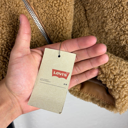 Levis Strauss NWT Womens XL Stand Collar Sherpa Quilted Fleece Jacket