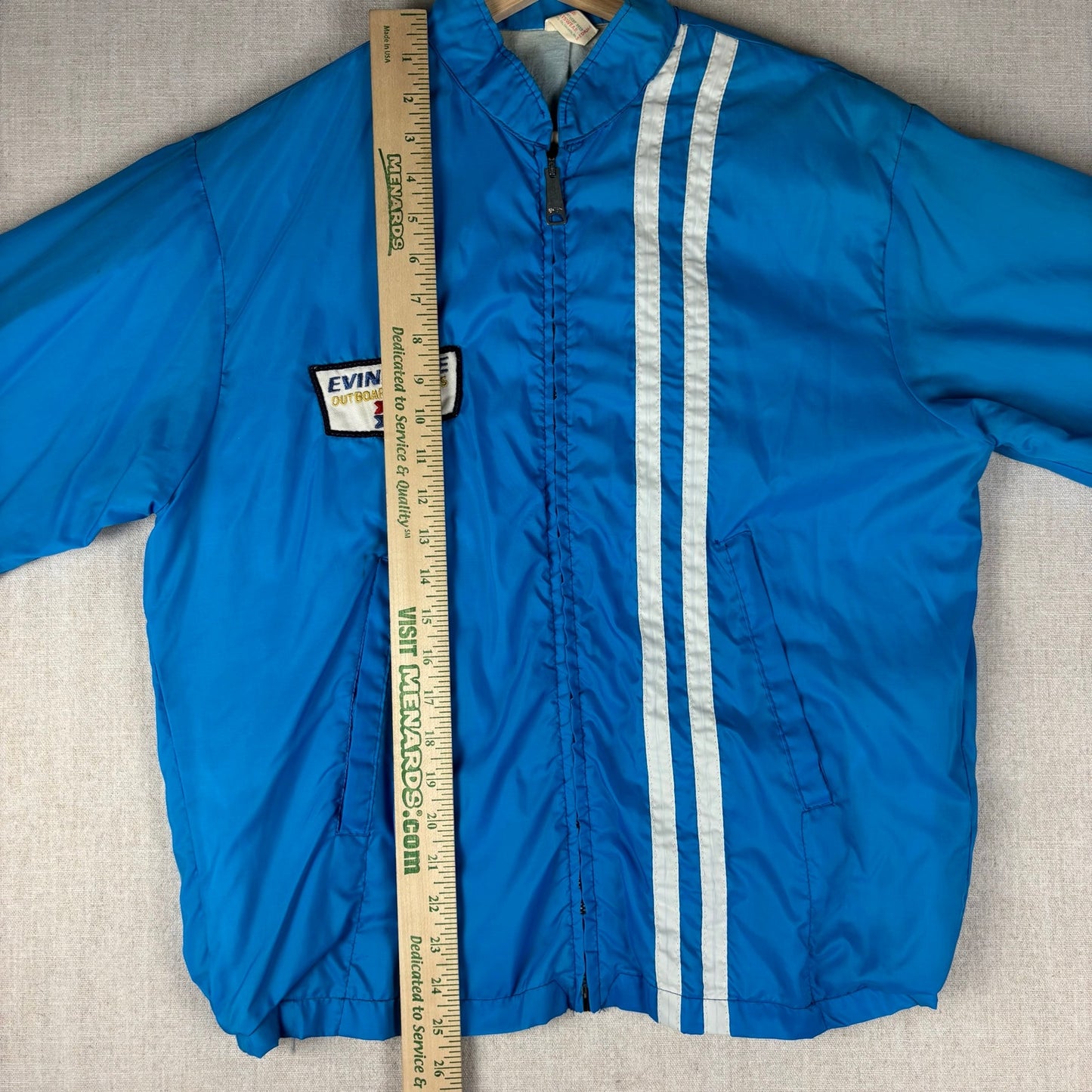 Vintage Evinrude Outboard Motors Louisville Racing Striped Windbreaker Medium
