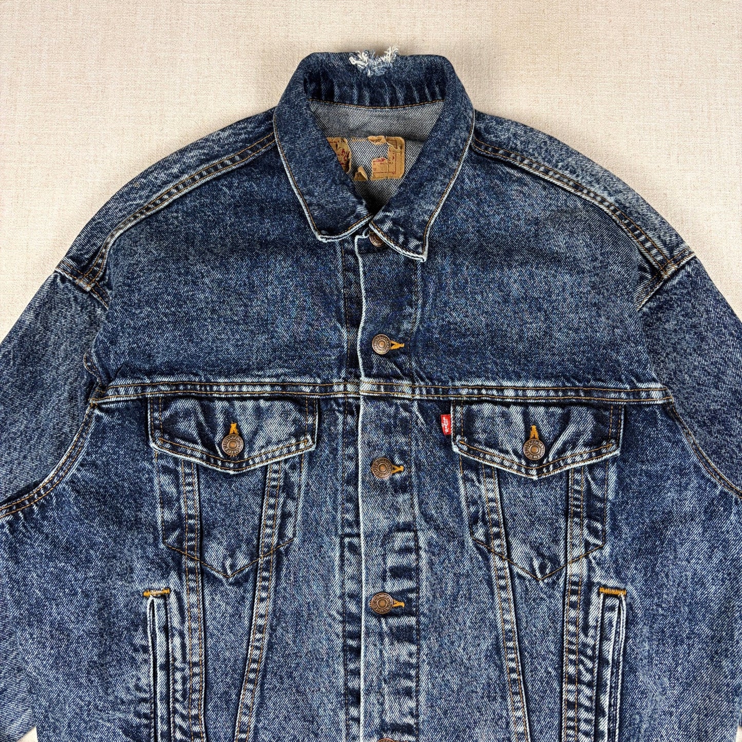 Vintage Levis 80s 70507 0227 USA Made Acid Wash Denim Trucker Jacket Medium