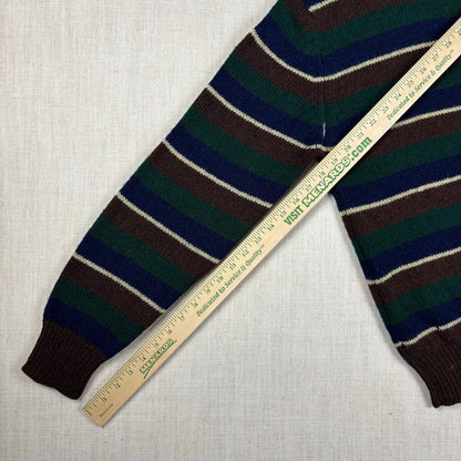 Vintage Lord Jeff Shetland Wool Striped Knit Medium Sweater