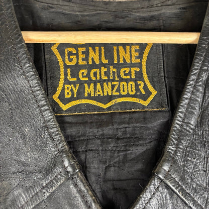 Vintage Harley Davidson 1970s Hippie Political Patch Manzoor Leather Medium Vest