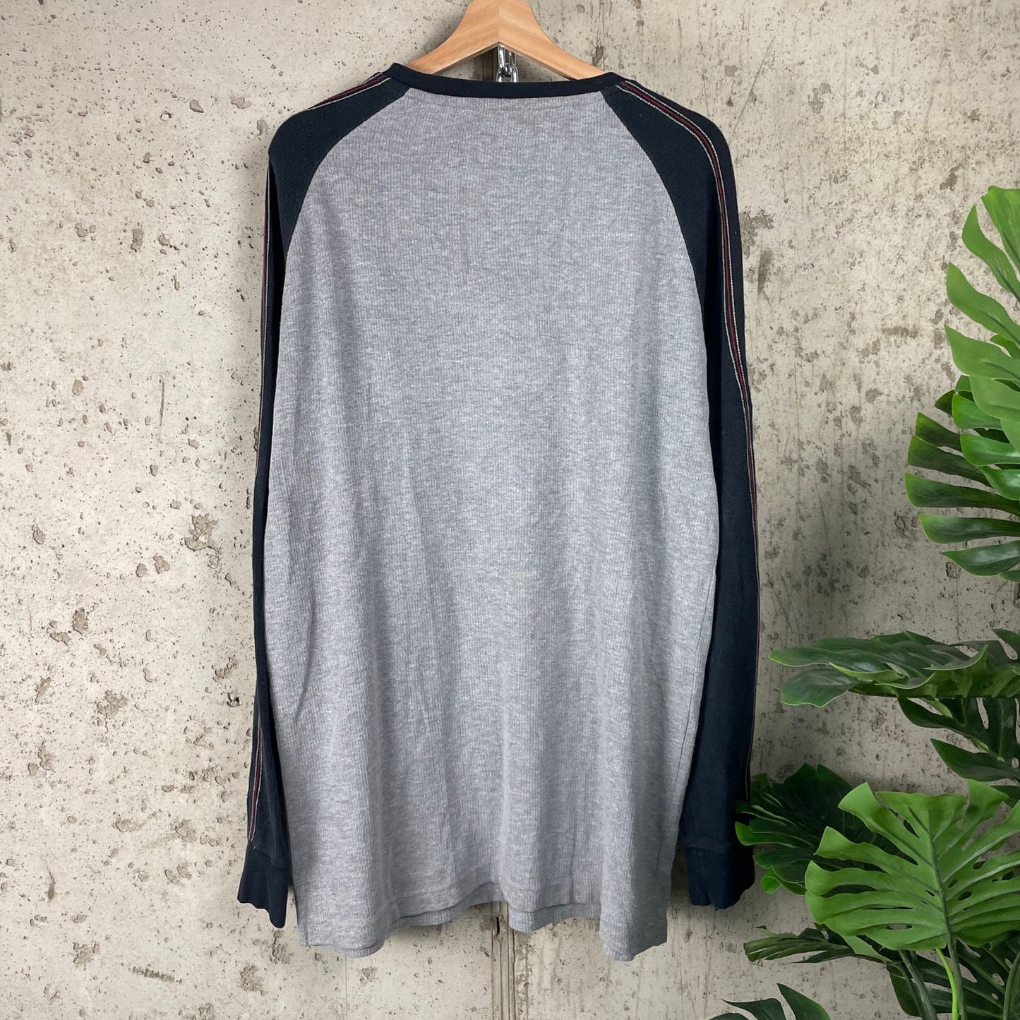 Y2K Point Zero Ribbed Thermal Striped Skater XL Longsleeve
