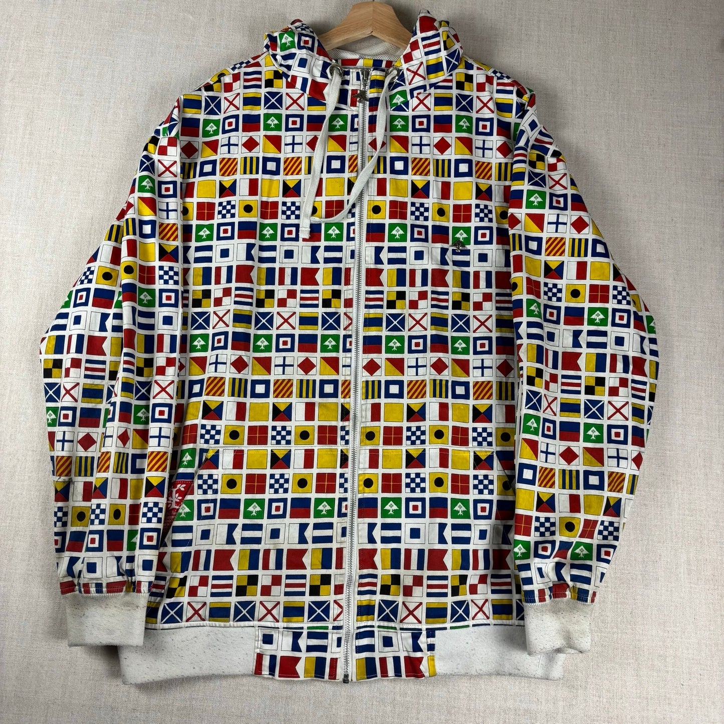 LRG Lifted Research Group World Flags AOP Y2K Zip Up Hoodie 3XL