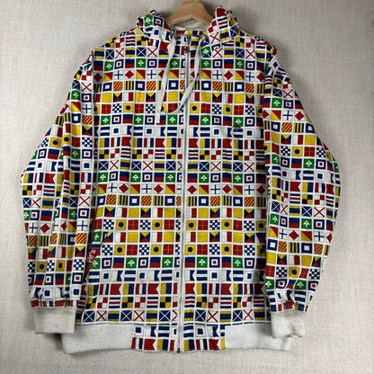 LRG Lifted Research Group World Flags AOP Y2K Zip Up Hoodie 3XL