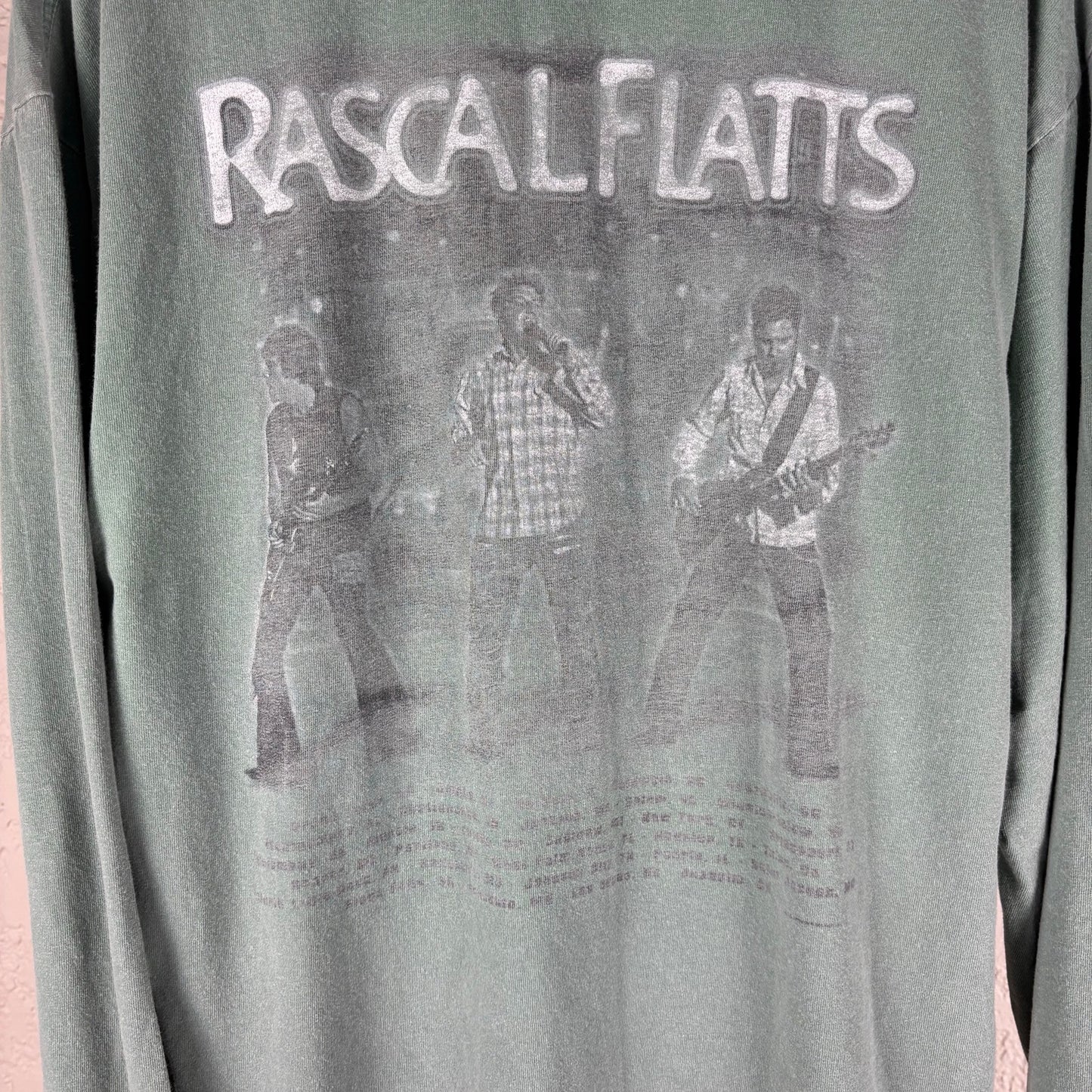 Rascal Flatts Y2K Tour Concert Merch Sage Green Large Longsleeve