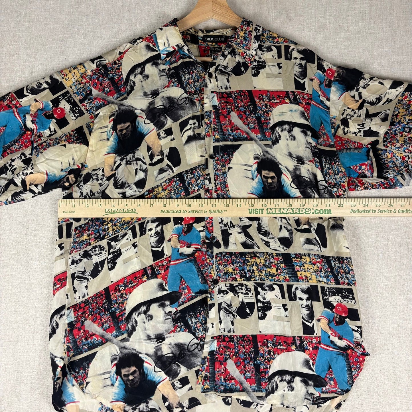 Pete Rose Silk Club MLB Hawaiian Style AOP Medium Shirt