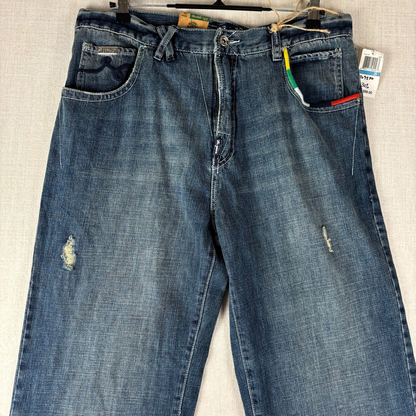 Foundation LRG Jeans Y2K NWT Embroidered Scallywag Skater Sz 36