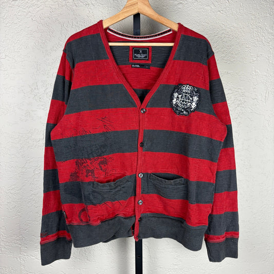 Marc Ecko Cut And Sew Gothic Emo Freddy Kruger Large Cardigan