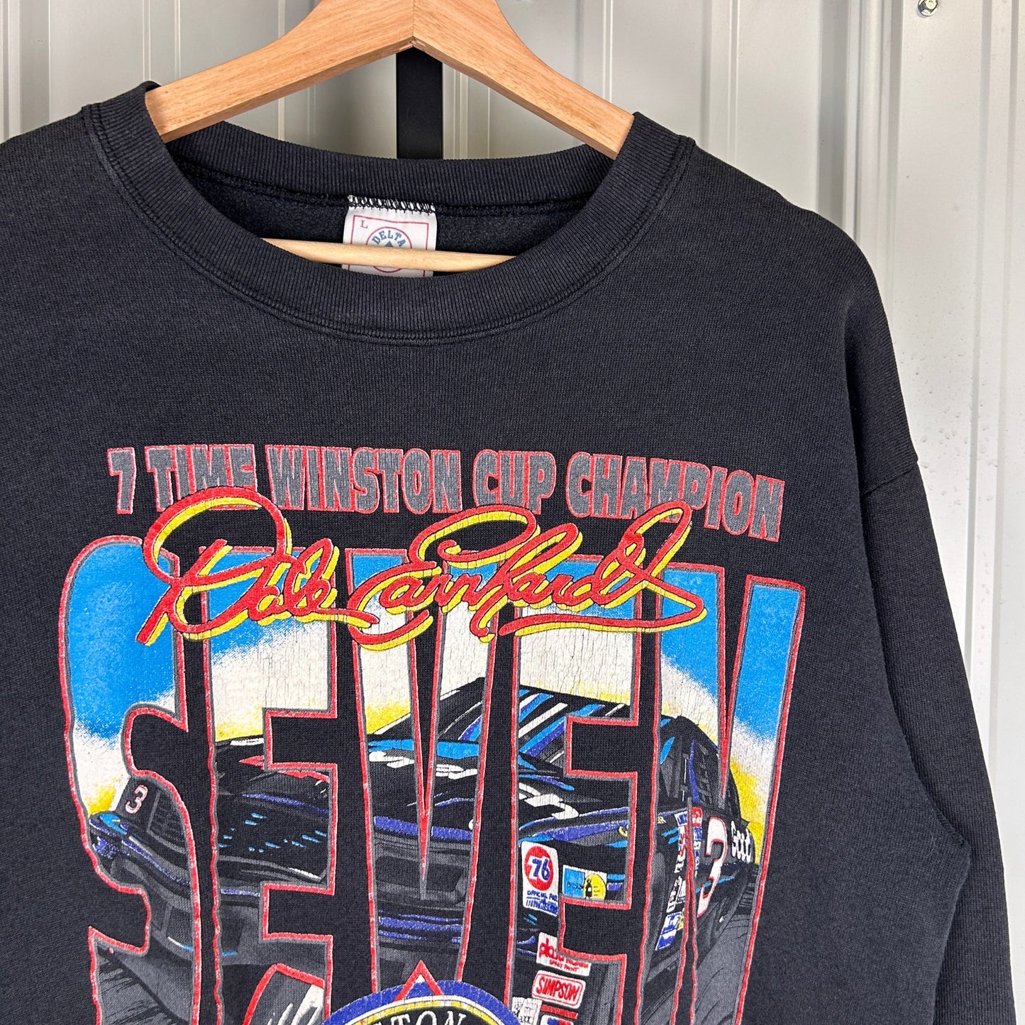 Dale Earnhardt 7 Time Winston Cup Champion NASCAR 1995 Large Crewneck