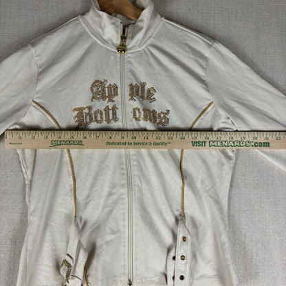 Y2K Apple Bottoms Rhinestone Tracksuit Top Belt Detail XL