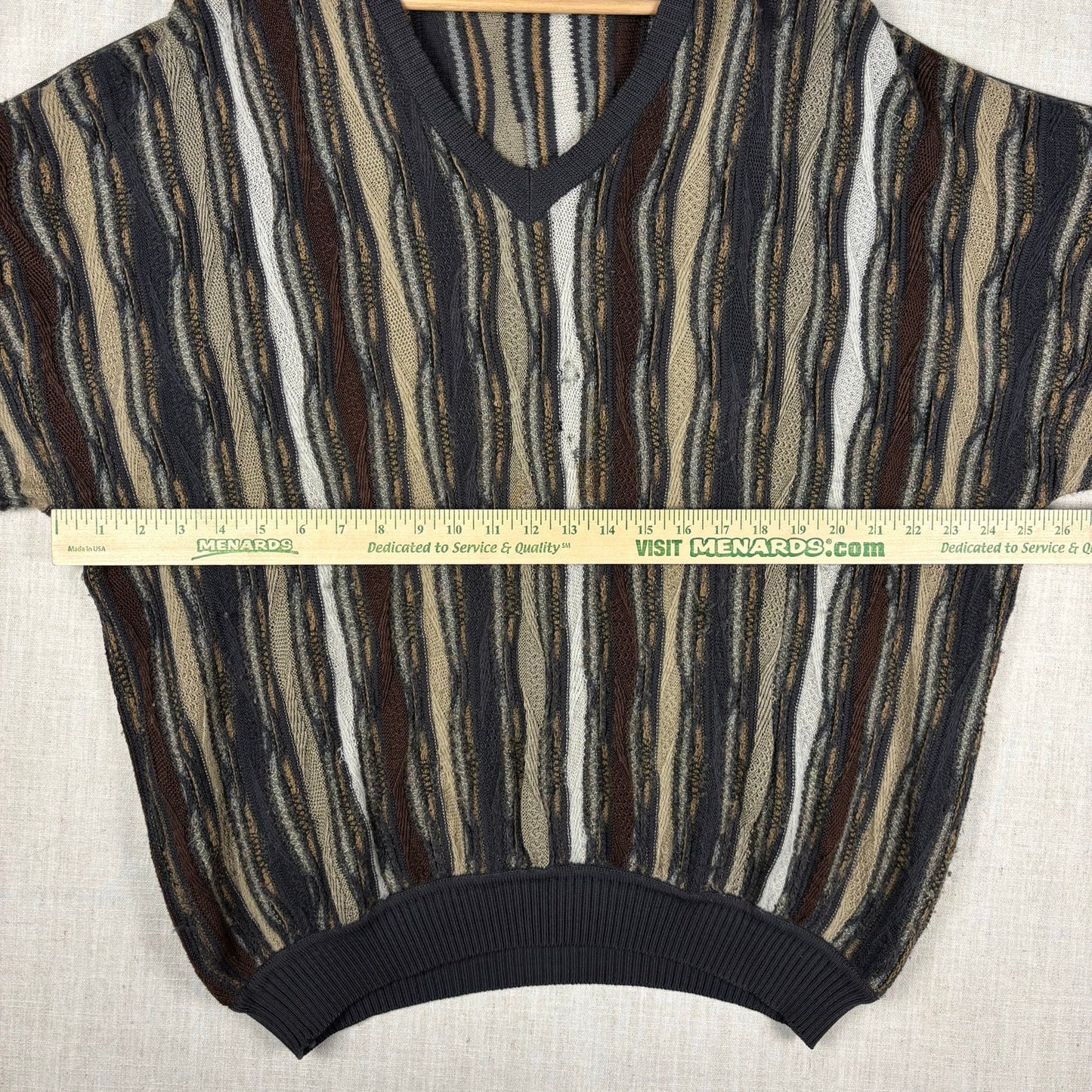 Coogi Style 3D Knit Sweater St. Croix V Neck XL