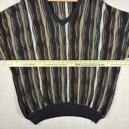 Coogi Style 3D Knit Sweater St. Croix V Neck XL