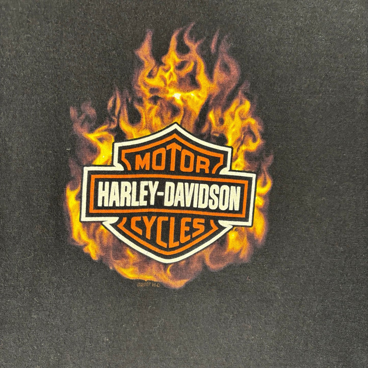 Harley Davidson Flame Longsleeve Made in USA 2007 Y2K XL Spellout Shirt