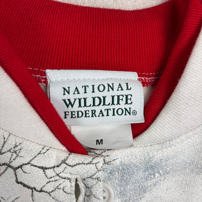 Vintage Nature Winter AOP Wrap Around Cardigan Sweater Medium
