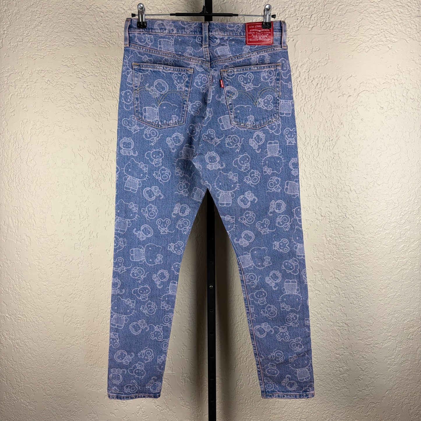 Hello Kitty Jeans Sanrio Levis 501 RARE Skinny Sz 29 AOP Denim Jeans
