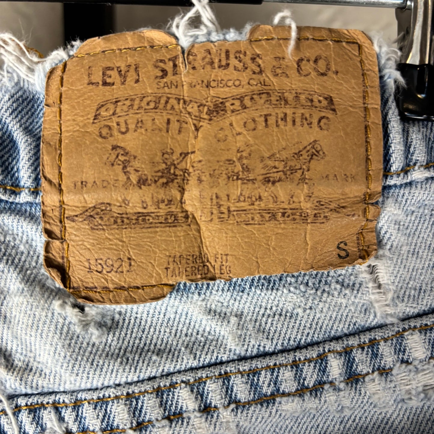 Vintage Levis Orange Tab 15921 Sz 14 Short Custom Distressed Jeans