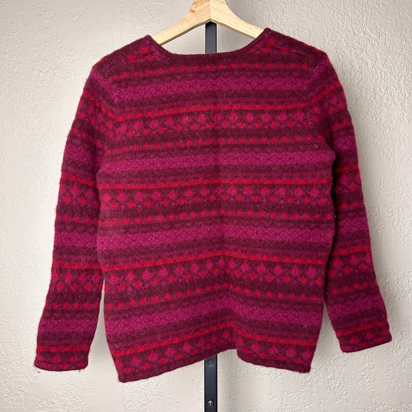 Eddie Bauer Vintage 90s Womens Large 100% Lambswool V Neck Knit Sweater