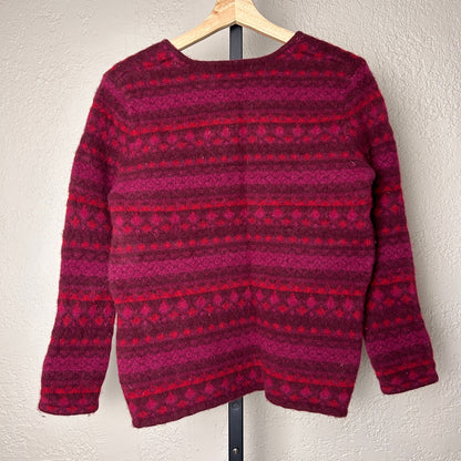 Eddie Bauer Vintage 90s Womens Large 100% Lambswool V Neck Knit Sweater