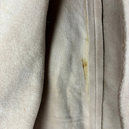 Vintage Suede Leather Rose Art Pyrography Poncho Cape With Fringe Med-Lrg