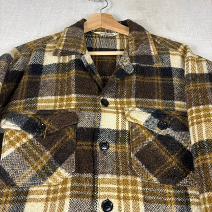 Vintage Mohair Deacon Brothers Wool Plaid Button Up Flannel Large