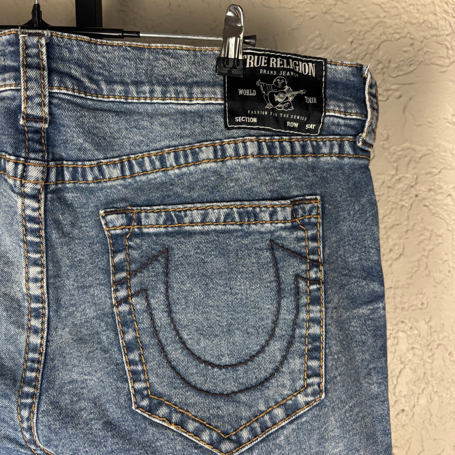 True Religion Rocco Relaxed Skinny Sz 40 Blue Denim Jeans