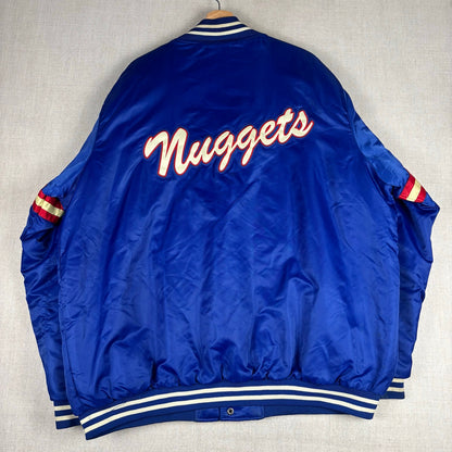 Vintage Denver Nuggets Starter Satin Embroidered NBA Bomber Jacket XXL