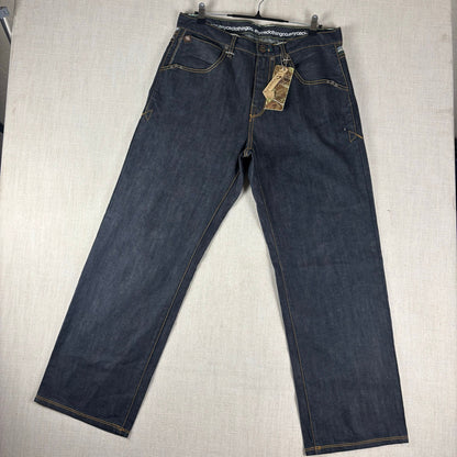 ENYCE Y2K Flannel Plaid Jeans NWT Dark Wash Sz 34 Skater Denim