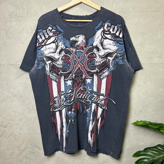 XL Y2K Extreme Couture Signature Series Screaming Skulls Tee