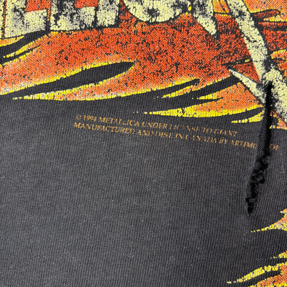 1994 Metallica Pushead Flaming Skull Thrashed Distressed Medium Tee