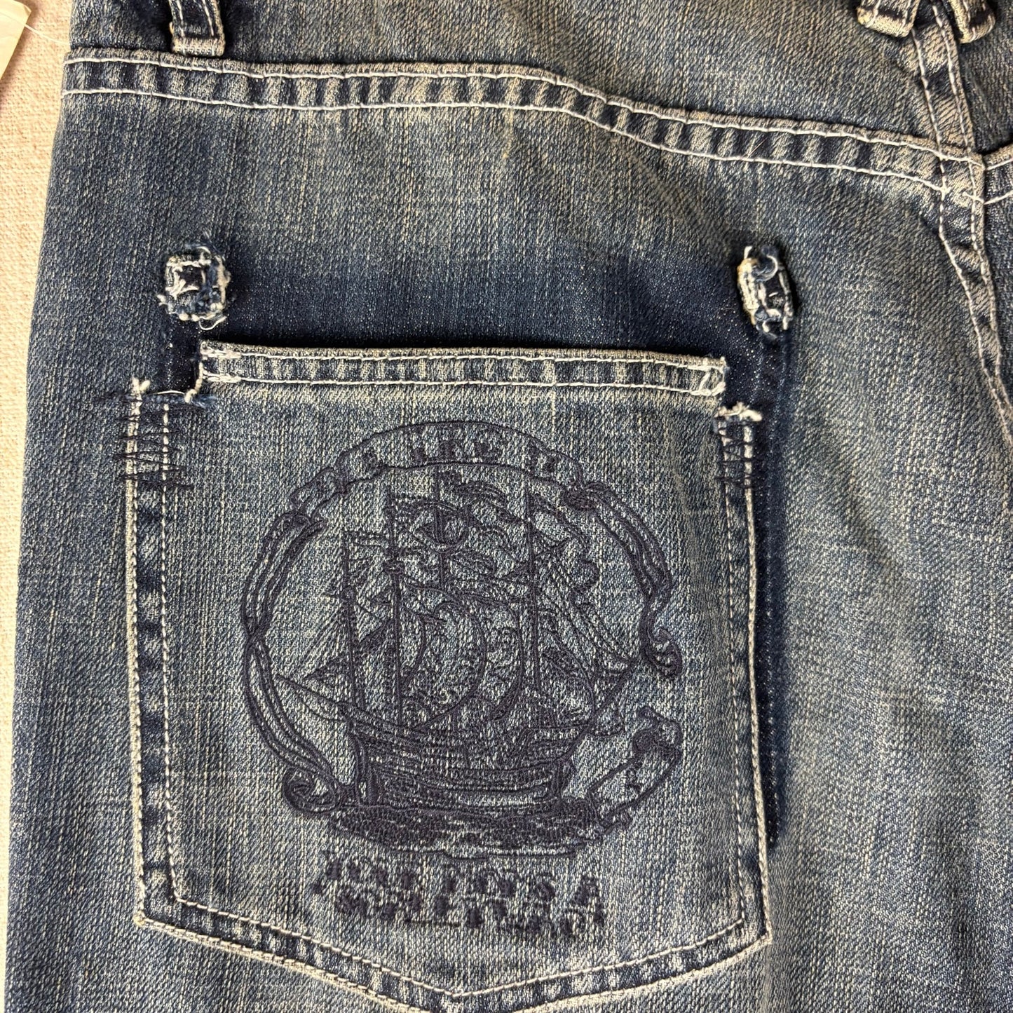 Foundation LRG Jeans Y2K NWT Embroidered Scallywag Skater Sz 36