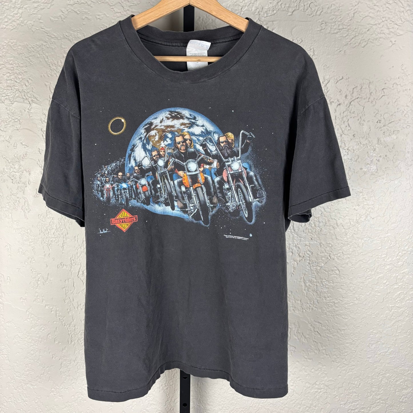 Vintage 3D Emblem Style Easyriders 1994 Biker Earth XL Shirt