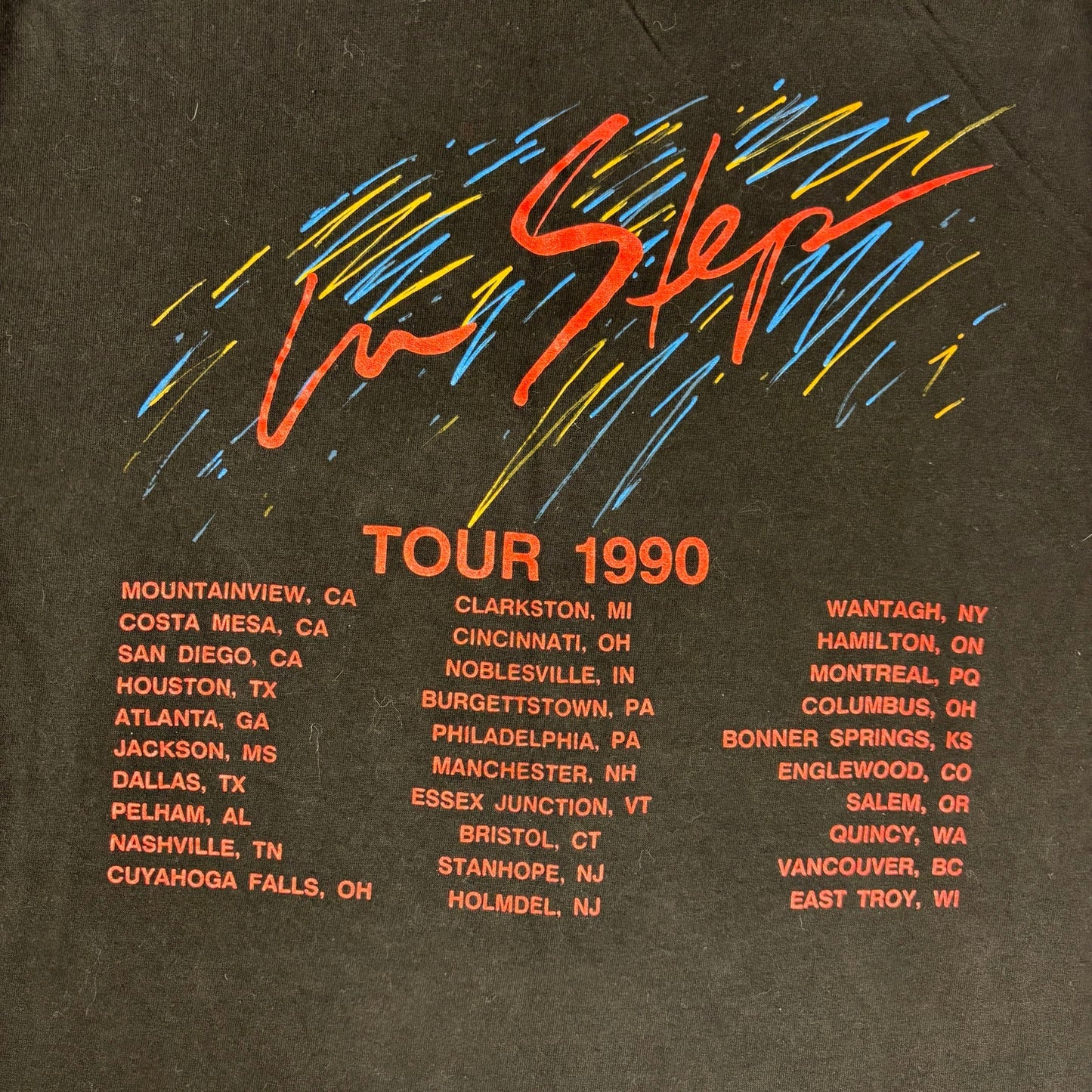 Vintage Stevie Ray Vaughn Double Trouble 1990 In Step Tour XL Band Tee