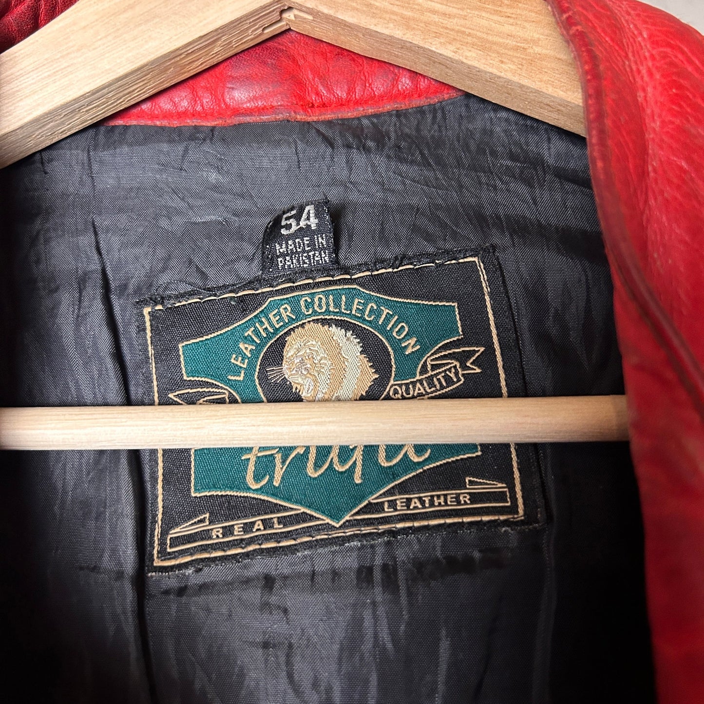 Vintage Pirelli Exit 7 Size 54 XXL Tru Fit Real Leather Red Racing Jacket