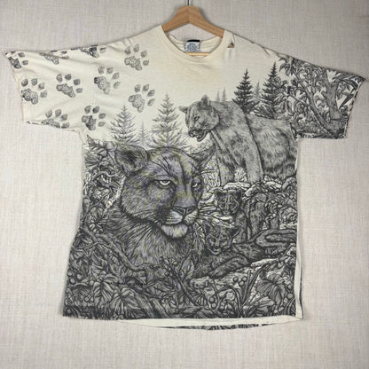 Vintage Nature AOP Big Cat Portrait 1993 XL Shirt