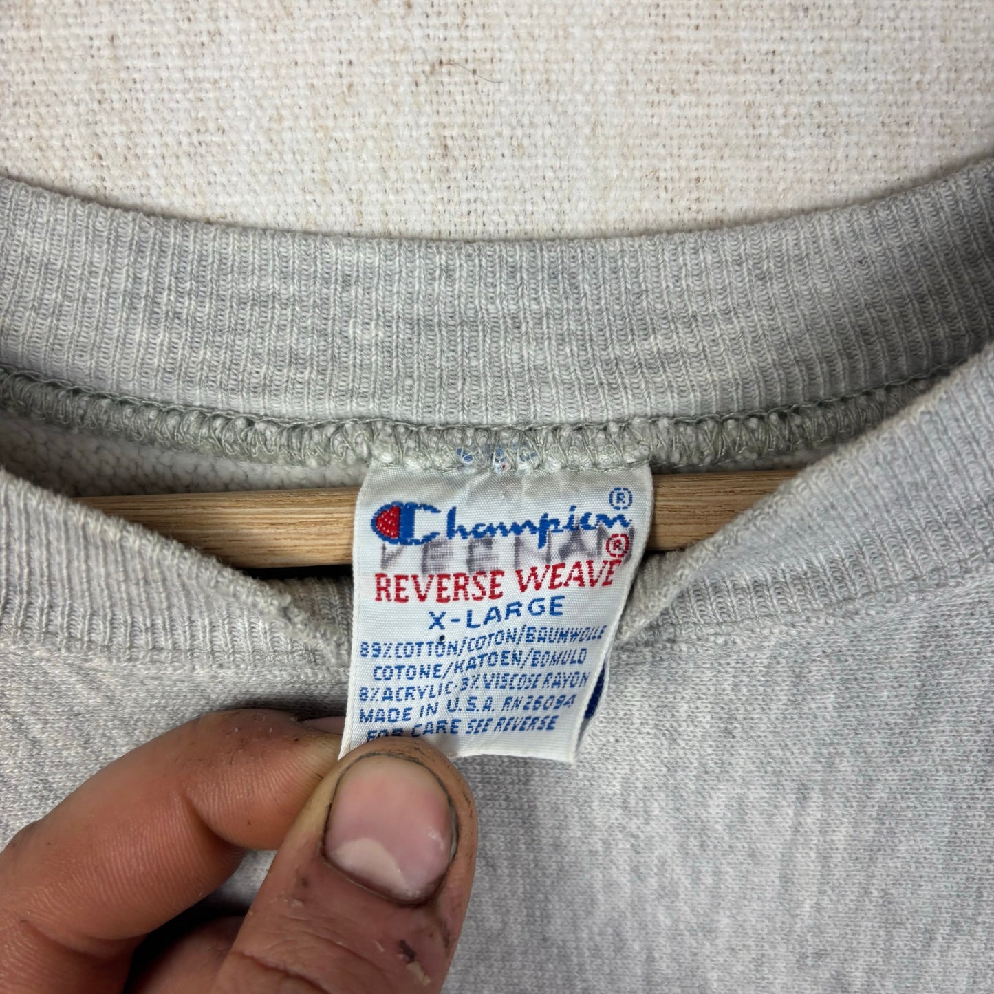 Vintage Champion Reverse Weave 90s Heather Grey XL Sweatshirt