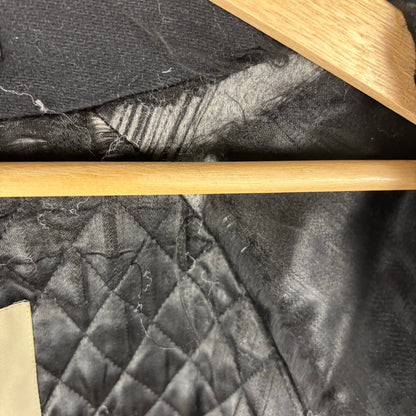 Burberry London Black Cashmere Nova Check Wool Quilted Coat XL
