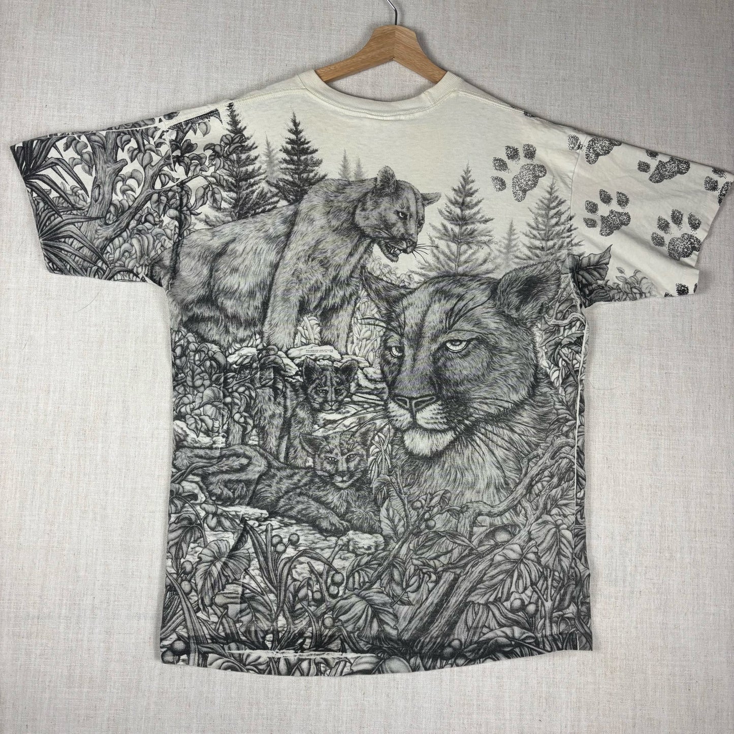 Vintage Nature AOP Big Cat Portrait 1993 XL Shirt