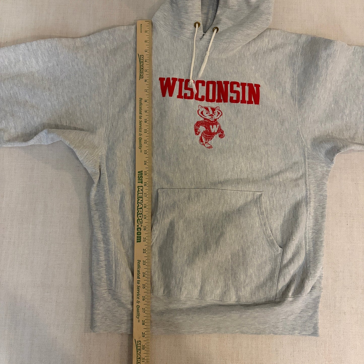 Vintage Champion Reverse Weave 90s Hoodie Wisconsin Badgers XL