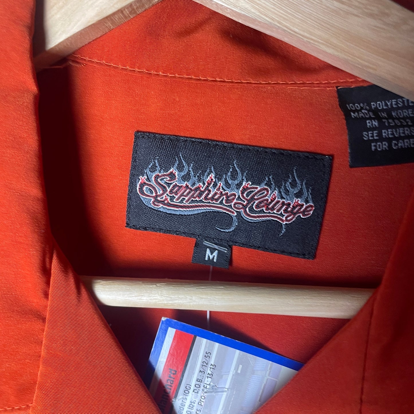 Sapphire Lounge Y2K Tribal Hawaiian Flame Style Medium Button Up