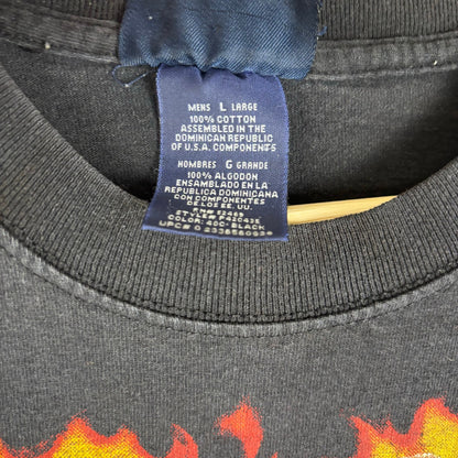 Y2K Flaming Eagle Harley Davidson Style Flame Sleeve Large Biker Tee