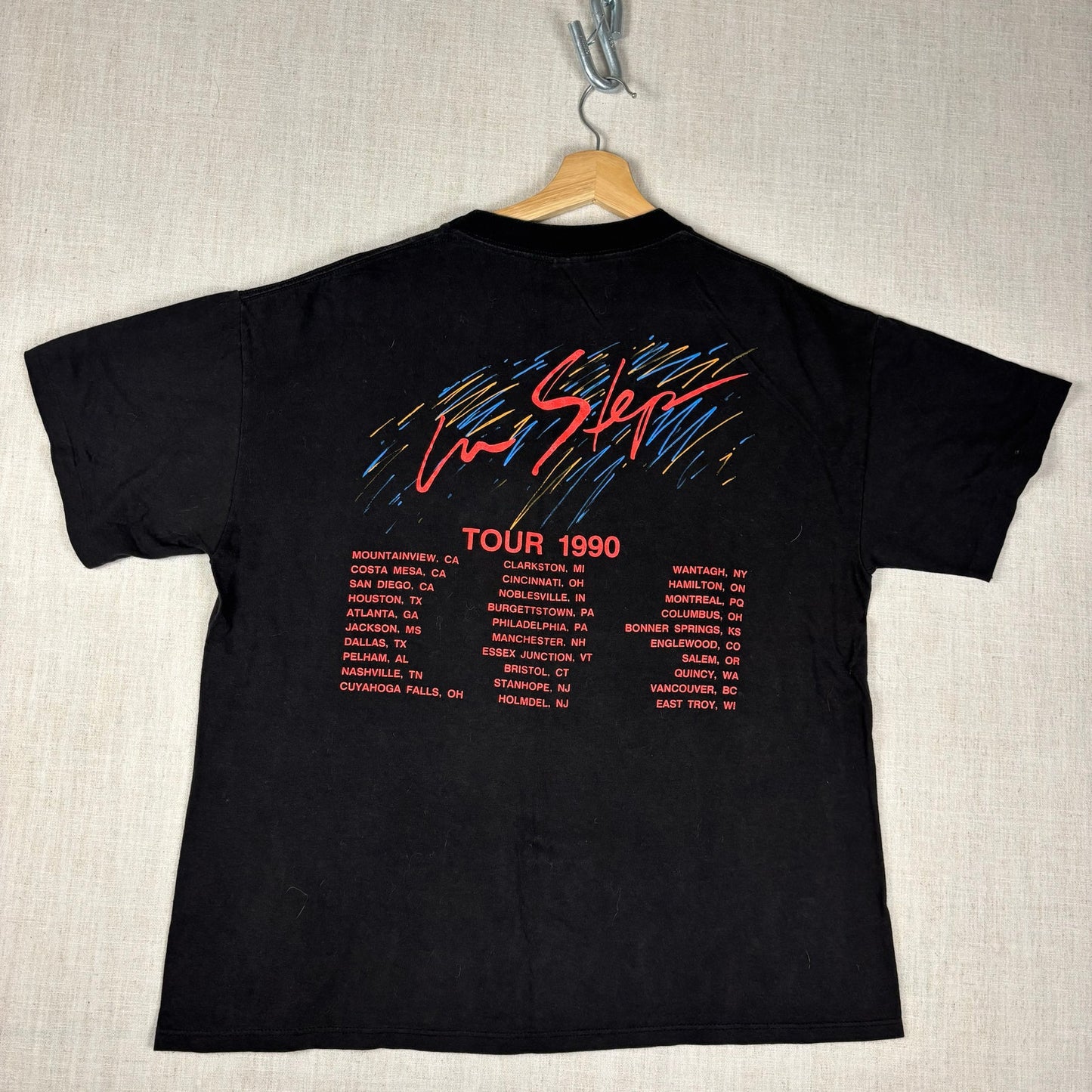 Vintage Stevie Ray Vaughn Double Trouble 1990 In Step Tour XL Band Tee