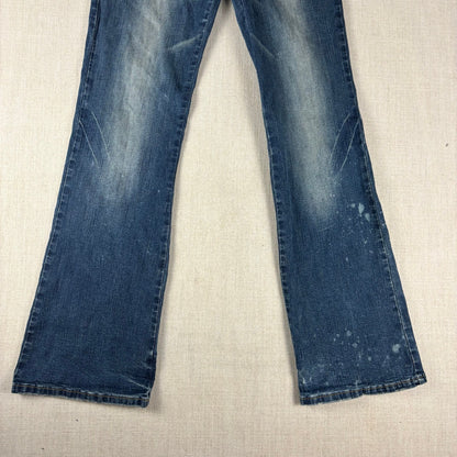 Y2K Baby Phat Flare Floral Butterfly Embroidered Sz 9 Jeans